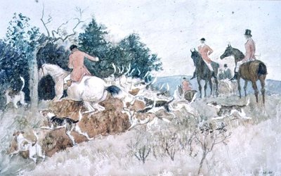 Fox Hunting: Going to Cover, 19th century by Randolph Caldecott